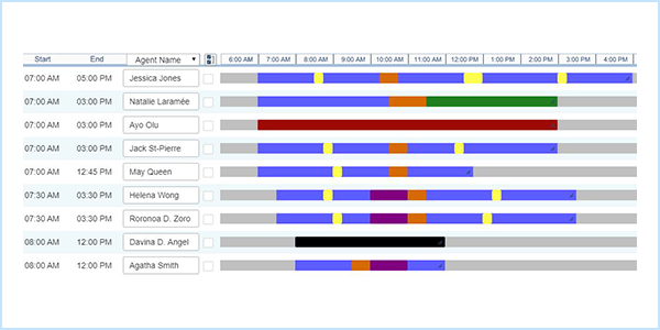 Wisdom WFM Schedule Image